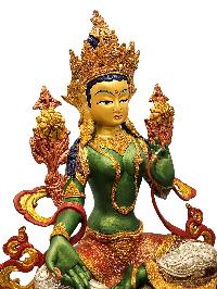 [green Tara], Buddhist Handmade Statue, [thangka Color Finishing], [face Painted]