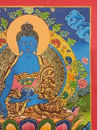 [medicine Buddha] Thangka, Buddhist Traditional Painting, Hand Painted