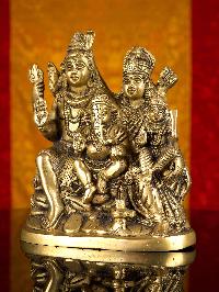 [shiva Family], Handmade Statue [brass Finishing]