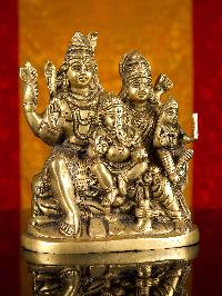 [shiva Family], Handmade Statue [brass Finishing]