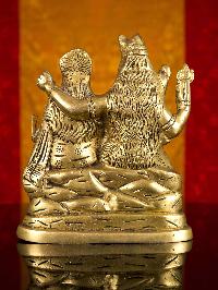 [shiva Family], Handmade Statue [brass Finishing]