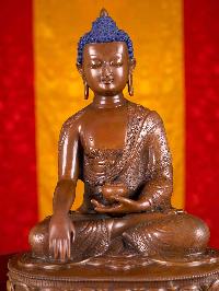 [shakyamuni Buddha], Buddhist Handmade Statue, [chocolate Oxidized]