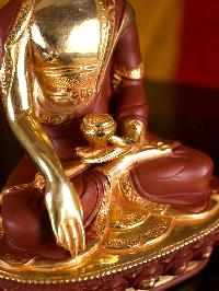 [shakyamuni Buddha], Buddhist Handmade Statue, [partly Gold Plated], [face Painted]
