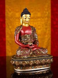 [amitabha Buddha], Buddhist Handmade Statue, [thangka Color Finishing], [face Painted]