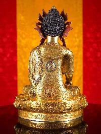 [shakyamuni Buddha] With Crown, Buddhist Handmade Statue, [full Gold Plated], [stone Setting], [face Painted]