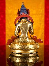 [vajrasattva], Buddhist Handmade Statue, [full Gold Plated], [stone Setting], [face Painted]