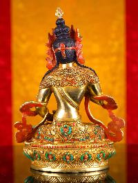 [vajrasattva], Buddhist Handmade Statue, [full Gold Plated], [stone Setting], [face Painted]