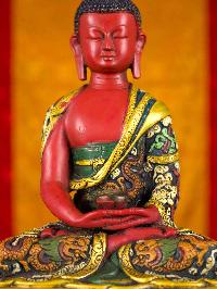 [amitabha Buddha], Buddhist Handmade Statue, [thangka Color Finishing], [face Painted]