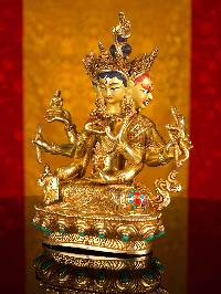 [namgyalma], Buddhist Handmade Statue, [full Gold Plated], [stone Setting], [face Painted]