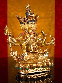 [namgyalma], Buddhist Handmade Statue, [full Gold Plated], [stone Setting], [face Painted]