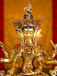 [namgyalma], Buddhist Handmade Statue, [full Gold Plated], [stone Setting], [face Painted]