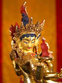 [namgyalma], Buddhist Handmade Statue, [full Gold Plated], [stone Setting], [face Painted]