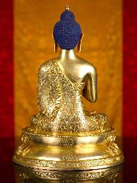 [maitreya Buddha], Buddhist Handmade Statue With Double Base, [full Gold Plated], [face Painted]