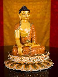 [shakyamuni Buddha], Buddhist Handmade Statue, [thangka Color Finishing], [face Painted]