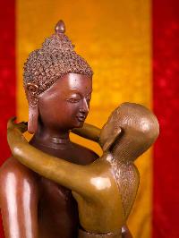 [samantabhadra] (buddha Shakti), Buddhist Handmade Statue, [chocolate Oxidized]