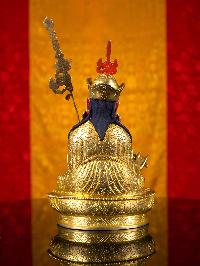[padmasambhava  (guru)] Buddhist Handmade Statue, [full Gold Plated], [face Painted]