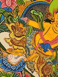 [yellow Jambhala] Thangka, Buddhist Traditional Painting, Hand Painted