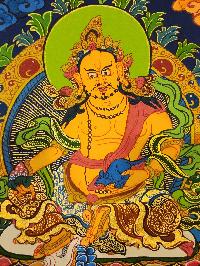 [yellow Jambhala] Thangka, Buddhist Traditional Painting, Hand Painted