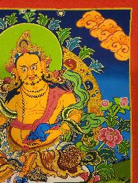 [yellow Jambhala] Thangka, Buddhist Traditional Painting, Hand Painted