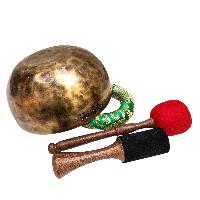 [full Moon Bowl], Moon Carved, Buddhist Hand Beaten Singing Bowl, [select Accessories]