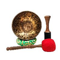 Jambati Singing Bowl, [tiger Antique], Buddhist Hand Beaten, Antique Finishing, [select Accessories], [select Accessories]