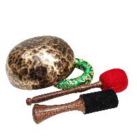 Jambati Singing Bowl, [tiger Antique], Buddhist Hand Beaten, Antique Finishing, [select Accessories], [select Accessories]