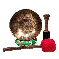 Jambati Singing Bowl, [tiger Antique], Buddhist Hand Beaten, Antique Finishing, [select Accessories], [select Accessories]