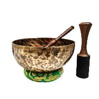 Jambati Singing Bowl, [tiger Antique], Buddhist Hand Beaten, Antique Finishing, [select Accessories], [select Accessories]