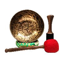 Jambati Singing Bowl, [tiger Antique], Buddhist Hand Beaten, Antique Finishing, [select Accessories], [select Accessories]