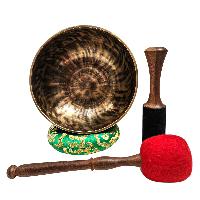 Jambati Singing Bowl, [tiger Antique], Buddhist Hand Beaten, Antique Finishing, [select Accessories], [select Accessories]