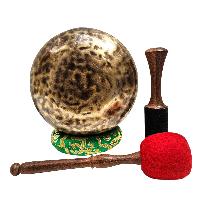 Jambati Singing Bowl, [tiger Antique], Buddhist Hand Beaten, Antique Finishing, [select Accessories], [select Accessories]