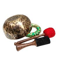 Jambati Singing Bowl, [tiger Antique], Buddhist Hand Beaten, Antique Finishing, [select Accessories], [select Accessories]