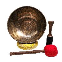 Jambati Singing Bowl, [tiger Antique], Buddhist Hand Beaten, Antique Finishing, [select Accessories], [select Accessories]