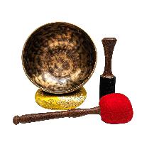Jambati Singing Bowl, [tiger Antique], Buddhist Hand Beaten, Antique Finishing, [select Accessories], [select Accessories]