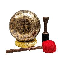 Jambati Singing Bowl, [tiger Antique], Buddhist Hand Beaten, Antique Finishing, [select Accessories], [select Accessories]