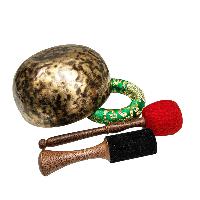 Jambati Singing Bowl, [tiger Antique], Buddhist Hand Beaten, Antique Finishing, [select Accessories], [select Accessories]
