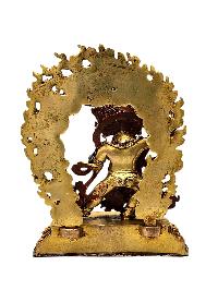 [vajrapani], Buddhist Miniature Statue, [lapis], [full Gold Plated], [stone Setting]
