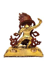 [vajrapani], Buddhist Miniature Statue, [lapis], [full Gold Plated], [stone Setting]