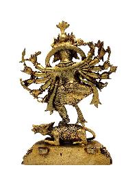 [ganesh], Buddhist Miniature Statue, [lapis], [full Gold Plated], [stone Setting]