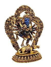 [ganesh], Buddhist Miniature Statue, [lapis], [full Gold Plated], [stone Setting]