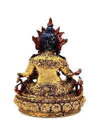 [yellow Jambhala], Buddhist Miniature Statue, [lapis], [full Gold Plated], [stone Setting]
