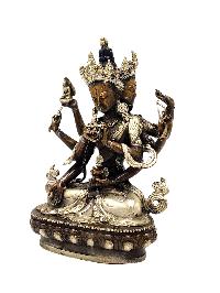 [namgyalma], Buddhist Miniature Statue, [silver And Chocolate Oxidized]