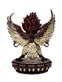 [garuda], Buddhist Miniature Statue, [silver And Chocolate Oxidized]