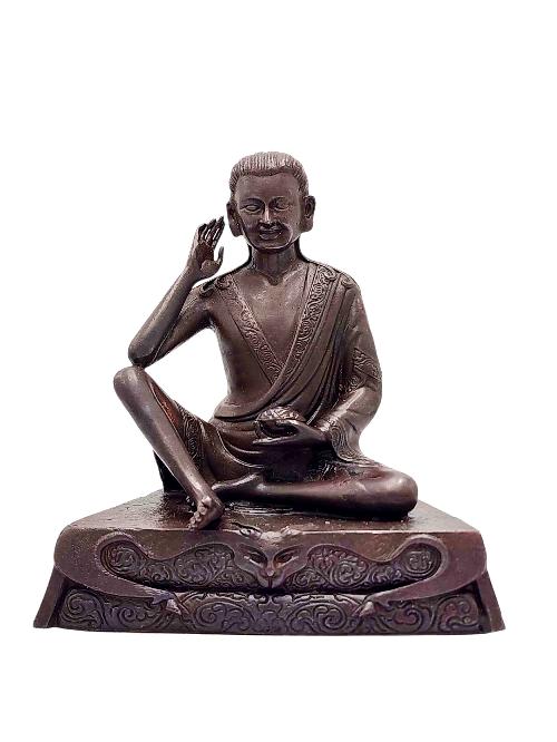 This 9cm tall Milarepa, Buddhist Miniature Statue, Chocolate Oxidized (Product Code: HMS36831) weighs 0.27kg and is available at an offer price of US$44.