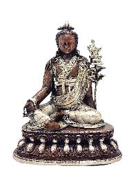 [jigmey Lingpa], Buddhist Miniature Statue, [silver And Chocolate Oxidized]