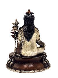 [jigmey Lingpa], Buddhist Miniature Statue, [silver And Chocolate Oxidized]