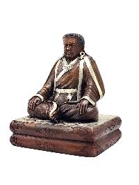 [marpa Lotsawa], Buddhist Miniature Statue, [silver And Chocolate Oxidized]