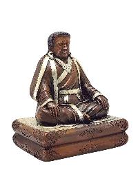 [marpa Lotsawa], Buddhist Miniature Statue, [silver And Chocolate Oxidized]