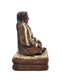 [marpa Lotsawa], Buddhist Miniature Statue, [silver And Chocolate Oxidized]