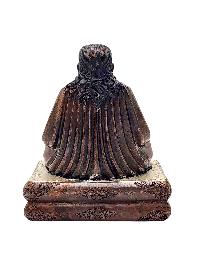 [marpa Lotsawa], Buddhist Miniature Statue, [silver And Chocolate Oxidized]